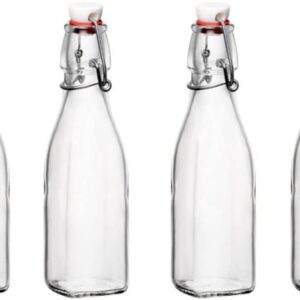 Bormioli Rocco Glass 8.5 Ounce Swing Top Bottle, Set of 4