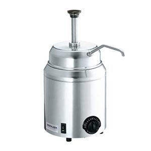 server products topping warmer with pump, dispenses condiments sauces and toppings, 3 quart, stainless steel, 82060