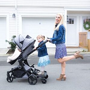 guzzie+Guss Hitch Full Suspension Ride-On Stroller Board, Compatible with All Styles of Strollers; Joggers, Prams, Full-Sized, and Umbrella Strollers, for Ages Two to Five Years, Max Weight 62 pounds