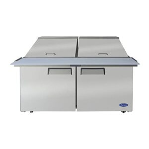 atosausa msf8307gr 60.20'' 2 door counter height mega top refrigerated sandwich/salad prep table
