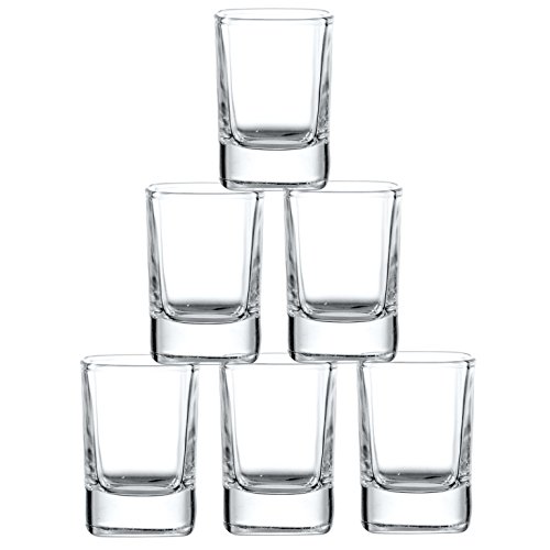 JoyJolt 6-Pack Heavy Base Shot Glass Set, 2-Ounce Shot Glasses