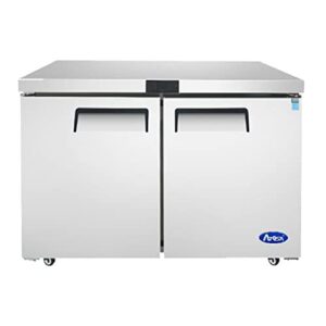 atosausa mgf8402gr 48.25'' 2 section undercounter refrigerator with 2 left/right hinged solid doors and side/rear breathing compressor
