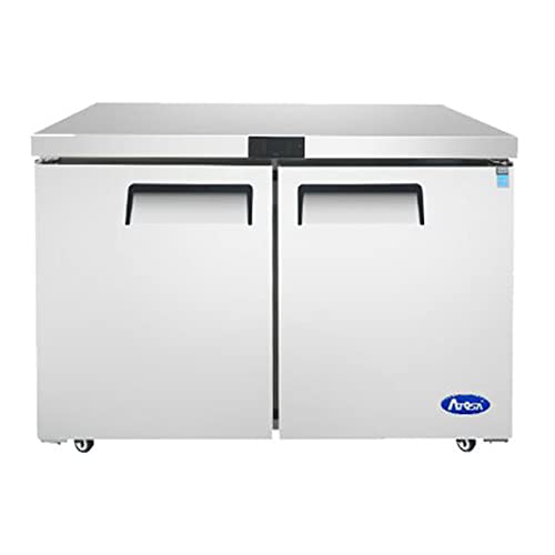 AtosaUSA MGF8402GR 48.25'' 2 Section Undercounter Refrigerator with 2 Left/Right Hinged Solid Doors and Side/Rear Breathing Compressor