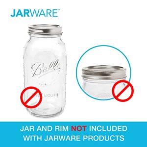 Jarware Honey Dipper Lid for Regular Mouth Mason Jars, Orange, 16-Ounce