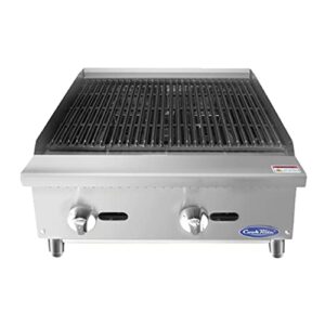 atosausa atrc-24 24 natural gas countertop heavy duty radiant charbroiler with manual control - 70,000 btu