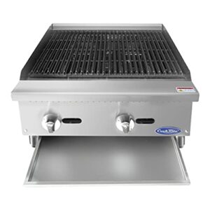 AtosaUSA ATRC-24 24 Natural Gas Countertop Heavy Duty Radiant Charbroiler with Manual Control - 70,000 BTU