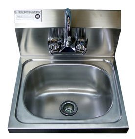 stainless steel commercial hand sink & faucet 16.5" x 16" nsf