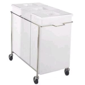 faribo p434 c/a-2h-011 3-compartment white bin assembly with cover
