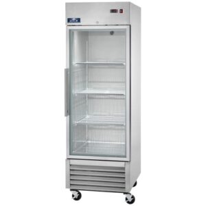 arctic air agr23 27" one section glass door reach-in refrigerator, single door, 23 cubic feet, 115v