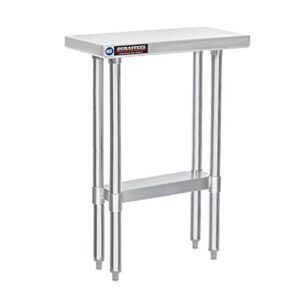 food prep stainless steel table - durasteel 24 x 12 inch commercial metal workbench with adjustable under shelf - nsf certified - for restaurant, warehouse, home, kitchen, garage