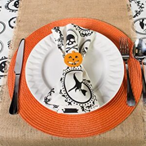 DII Halloween Party Tabletop Decor, Reusable & Machine Washable Cotton Fabric, Tablecloth, 70" Round, Spooky Portraits