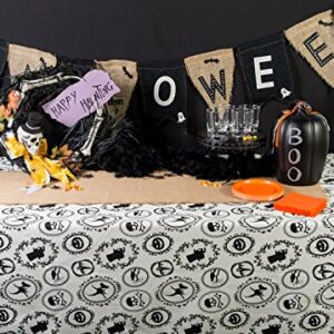 DII Halloween Party Tabletop Decor, Reusable & Machine Washable Cotton Fabric, Tablecloth, 70" Round, Spooky Portraits