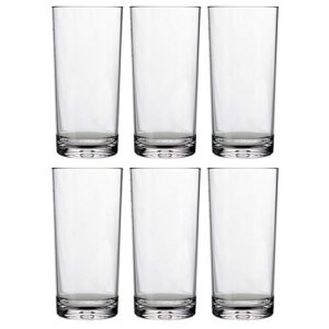 US Acrylic Classic Clear Plastic Reusable Drinking Glasses (Set of 6) 24oz Iced-Tea Cups | BPA-Free Tumblers, Made in USA | Top-Rack Dishwasher Safe