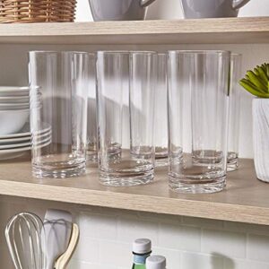 US Acrylic Classic Clear Plastic Reusable Drinking Glasses (Set of 6) 24oz Iced-Tea Cups | BPA-Free Tumblers, Made in USA | Top-Rack Dishwasher Safe