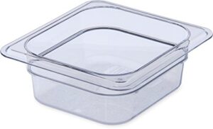 carlisle foodservice products 3068307 plastic food pan, 1/6 size, 2.5 inches deep, clear