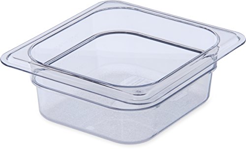 Carlisle FoodService Products 3068307 Plastic Food Pan, 1/6 Size, 2.5 Inches Deep, Clear