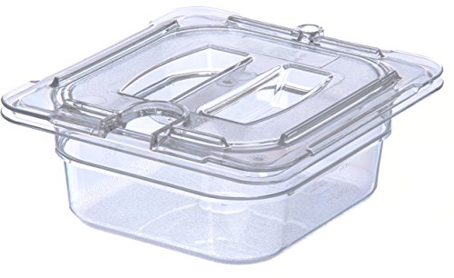 Carlisle FoodService Products 3068307 Plastic Food Pan, 1/6 Size, 2.5 Inches Deep, Clear