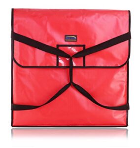 new star foodservice 50400 insulated pizza delivery bag, 24" by 24" by 5", red