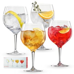 spiegelau special gin and tonic glasses set of 4 - european-made crystal, modern cocktail glassware, dishwasher safe, professional quality cocktail glass gift set - 21 oz