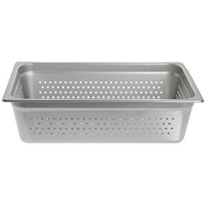 hubert® steam table pan hotel pan full size perforated stainless steel - 6" d