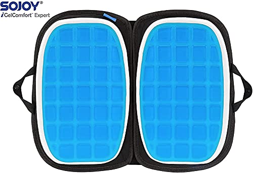 Sojoy iGelComfort 3 in 1 Foldable Gel Seat Cushion Featured with Memory Foam (A Must-Have Travel Cushion! Smart, Easy Travel Cushion) (Size: 18.5“ x 15" x 2")