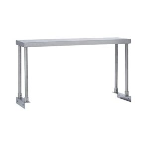 fenix sol commercial kitchen stainless steel single overshelf, 12" w x 96" l x 19" h, nsf certified