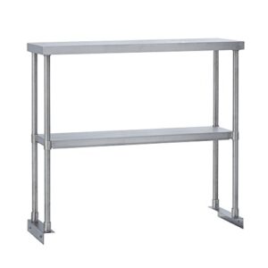 fenix sol commercial kitchen stainless steel double overshelf, 18" w x 24" l x 31" h, nsf certified