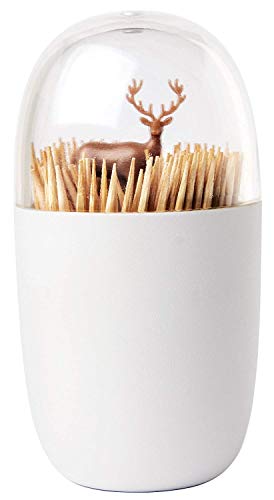 QUALY Deer Meadow Toothpick Holder Unique Home Design Decoration Unusual Gift FKitchen Gadgets Housewarming BPA-Free Cool Kitchen Gadgets Modern Home Decor Gifts Gift