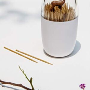 QUALY Deer Meadow Toothpick Holder Unique Home Design Decoration Unusual Gift FKitchen Gadgets Housewarming BPA-Free Cool Kitchen Gadgets Modern Home Decor Gifts Gift