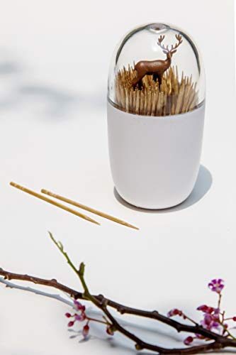 QUALY Deer Meadow Toothpick Holder Unique Home Design Decoration Unusual Gift FKitchen Gadgets Housewarming BPA-Free Cool Kitchen Gadgets Modern Home Decor Gifts Gift