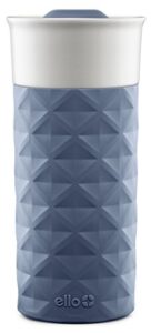 ello ogden bpa-free ceramic travel mug with lid, evening blue, 16 oz