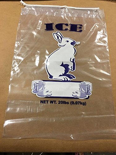 20 lb. Heavy Plastic Ice Bags with Drawstrings Case:500