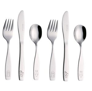 exzact children's flatware kids silverware 6pcs set - toddler utensils