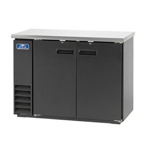 arctic air abb48 49-inch (2) solid-doors back bar refrigerator, stainless steel, black, 115v