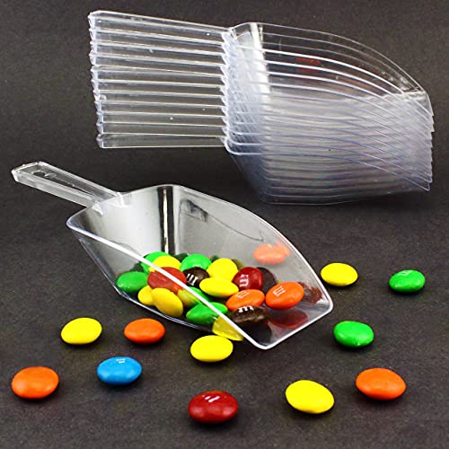 Tytroy 12PC Small 6" Clear Acrylic Plastic Kitchen Candy Dessert Buffet Food Candy Popcorn Sugar Scoops (12 pc)