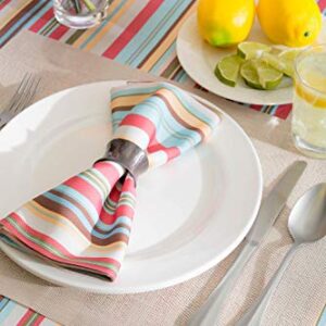 DII Indoor/Outdoor Tabletop Collection Multi-use, Machine Washable, Striped, Tablecloth, 60x84, Summer Print