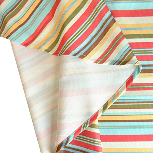 DII Indoor/Outdoor Tabletop Collection Multi-use, Machine Washable, Striped, Tablecloth, 60x84, Summer Print