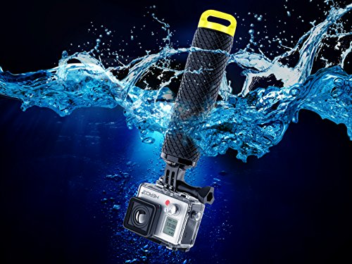 MiPremium Waterproof Floating Hand Grip Compatible with GoPro Cameras Hero 11 10 9 8 7 6 5 4 3 Session Black Silver Handler Plus Handle Mount Accessories for Water Sport and Action Cameras (Yellow)