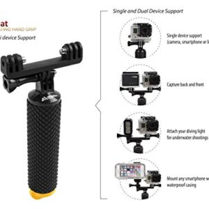 MiPremium Waterproof Floating Hand Grip Compatible with GoPro Cameras Hero 11 10 9 8 7 6 5 4 3 Session Black Silver Handler Plus Handle Mount Accessories for Water Sport and Action Cameras (Yellow)