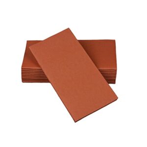 terracotta colored disposable dinner napkins – linen-feel, elegant & cloth-like – absorbent & durable – great for weddings, parties and showers! – perfect size: 16”x16” – box of 50 by simulinen