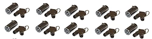 10 - MEI-2501B-KA Vending Machine Lock with Tubular Keyway and Chrome Finish, Keyed Alike #1452