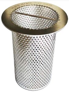 4" commercial floor drain strainer, 6" tall, perforated stainless steel