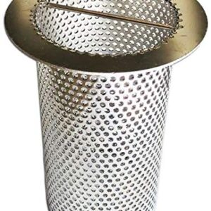 4" Commercial Floor Drain Strainer, 6" Tall, Perforated Stainless Steel