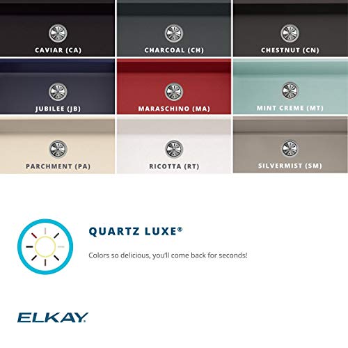 Elkay Quartz Luxe ELXH3322RPA0 Parchment Offset 60/40 Double Bowl Top Mount Sink with Aqua Divide