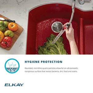 Elkay Quartz Luxe ELXH3322RPA0 Parchment Offset 60/40 Double Bowl Top Mount Sink with Aqua Divide