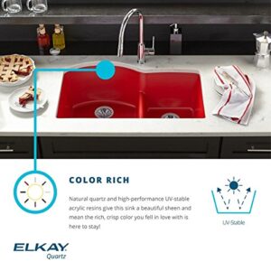 Elkay Quartz Luxe ELXH3322RPA0 Parchment Offset 60/40 Double Bowl Top Mount Sink with Aqua Divide