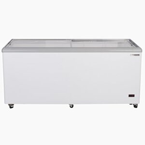 maxx cold mxf71f sliding glass top mobile ice cream display freezer equipped with 5 baskets, white