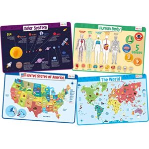 merka placemats for kids placemat kids placemats for dining table solar system human body chart world geography and usa map set of 4 reusable