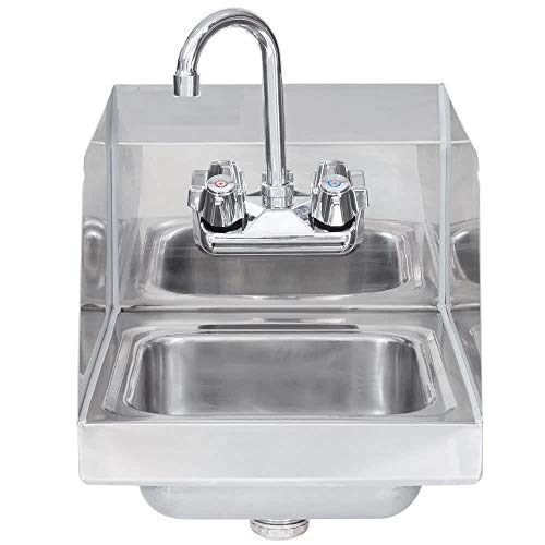 Commercial Stainless Steel Wall-Mount Hand Sink with Side Splash - NSF