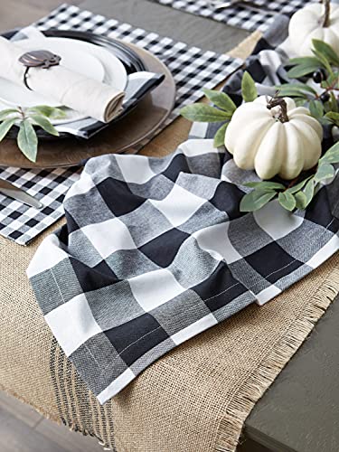 DII Buffalo Check Collection, Classic Farmhouse Table Runner, 14x72, Black & White